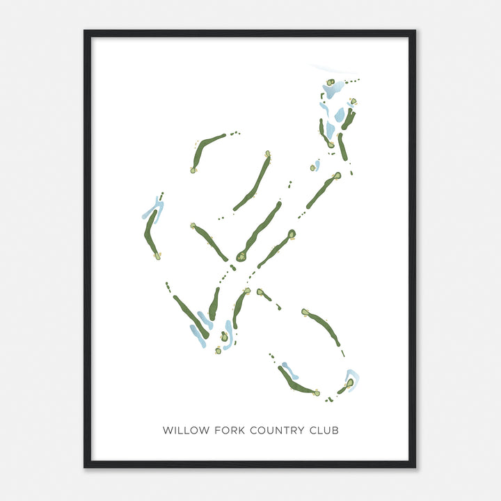 Print of Willow Fork Country Club Modern Map