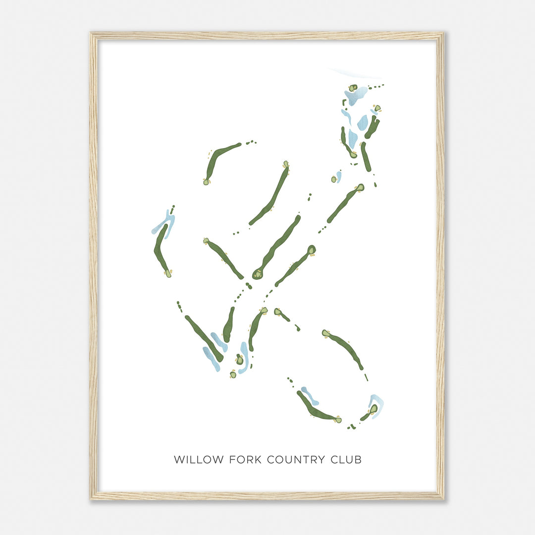 Print of Willow Fork Country Club Modern Map