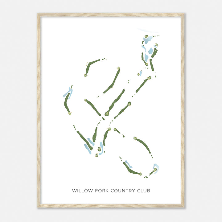 Print of Willow Fork Country Club Modern Map