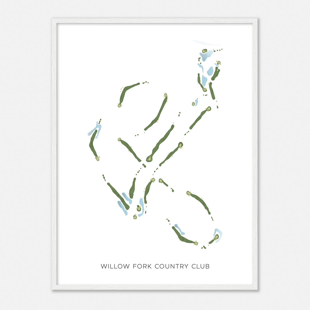 Print of Willow Fork Country Club Modern Map