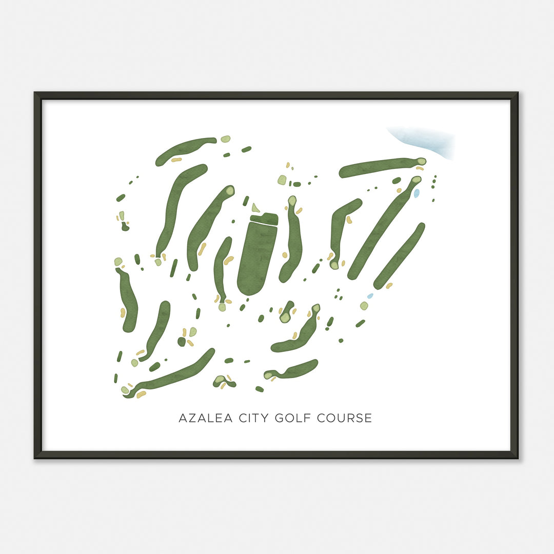 Print of Azalea City Golf Course Modern Map