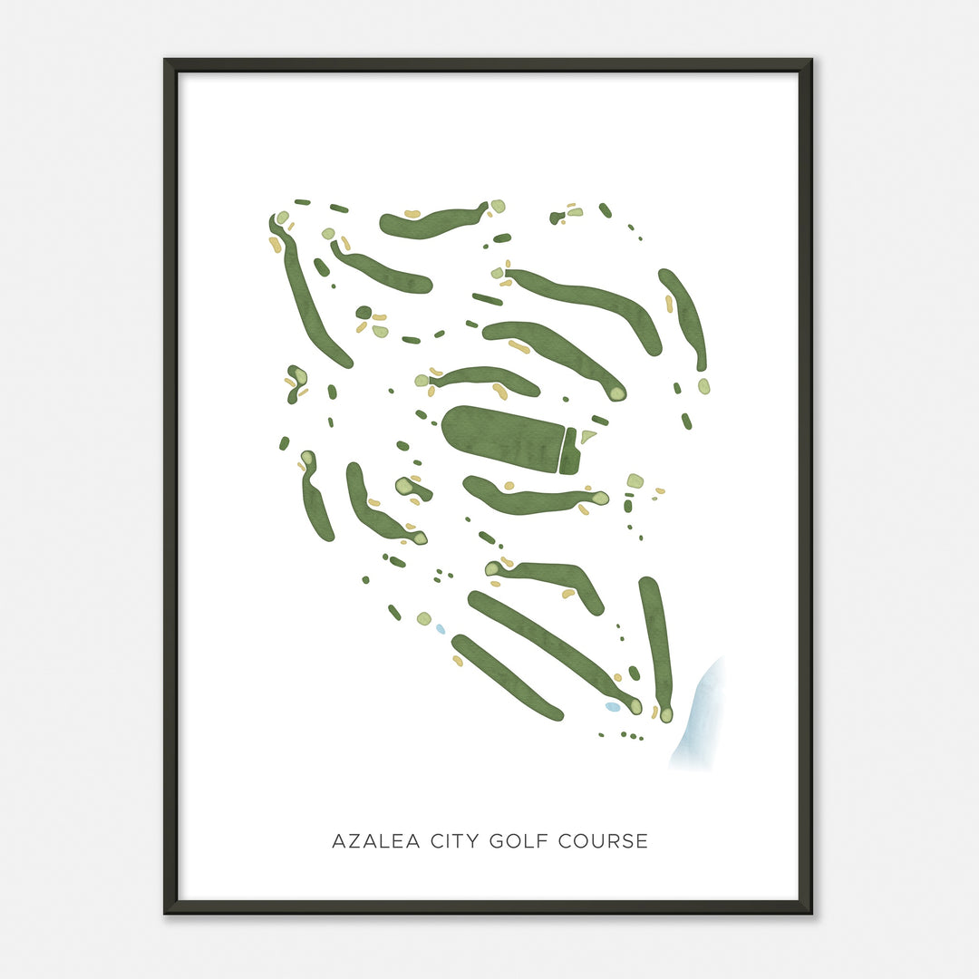 Print of Azalea City Golf Course Modern Map