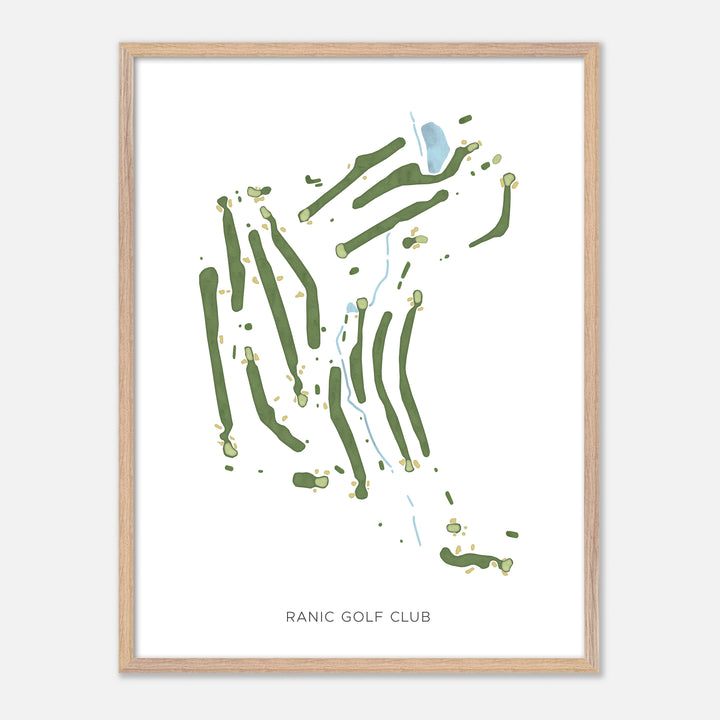 Print of Ranic Golf Club Modern Map