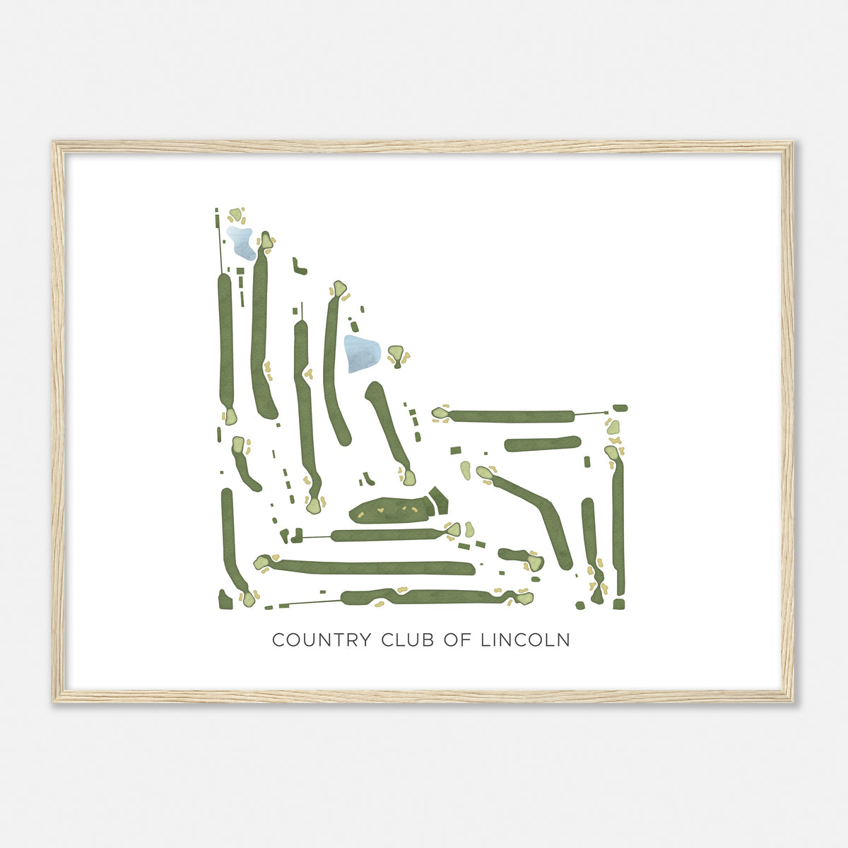 Print of Country Club Of Lincoln Modern Map