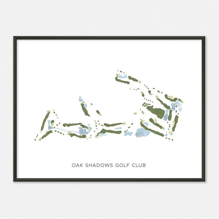 Print of Oak Shadows Golf Club Modern Map