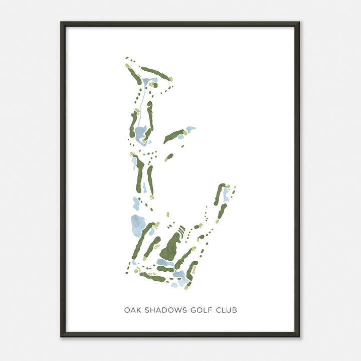 Print of Oak Shadows Golf Club Modern Map