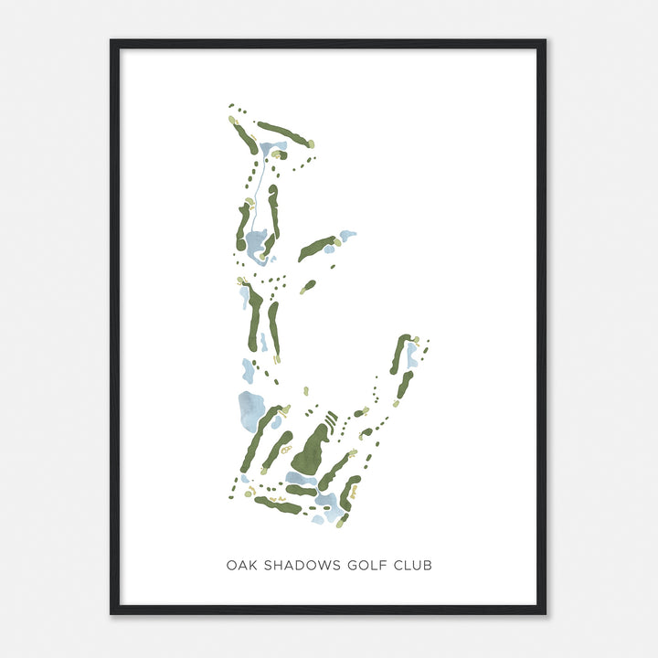 Print of Oak Shadows Golf Club Modern Map