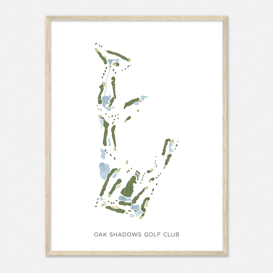Print of Oak Shadows Golf Club Modern Map