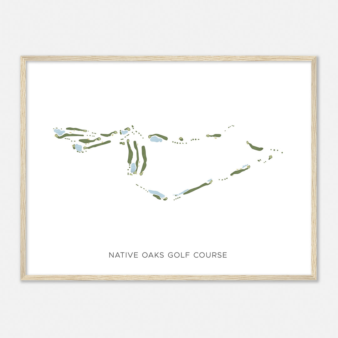 Print of Native Oaks Golf Course Modern Map