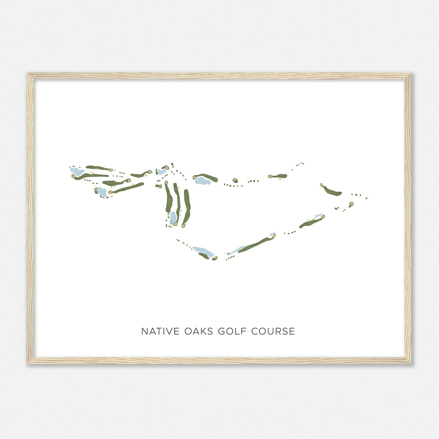 Print of Native Oaks Golf Course Modern Map