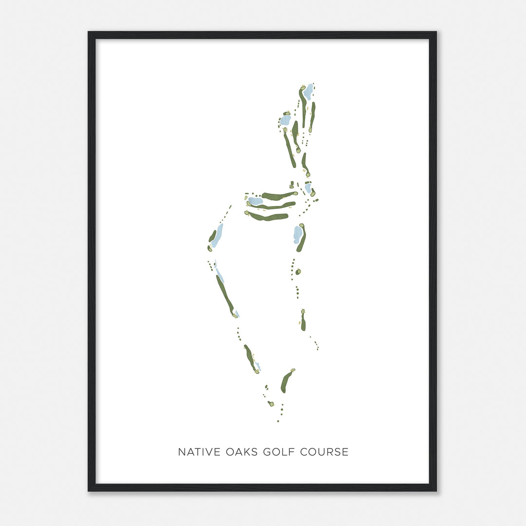 Print of Native Oaks Golf Course Modern Map