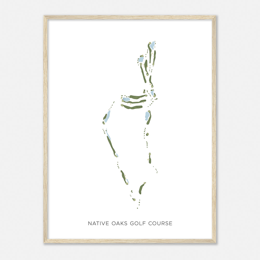 Print of Native Oaks Golf Course Modern Map