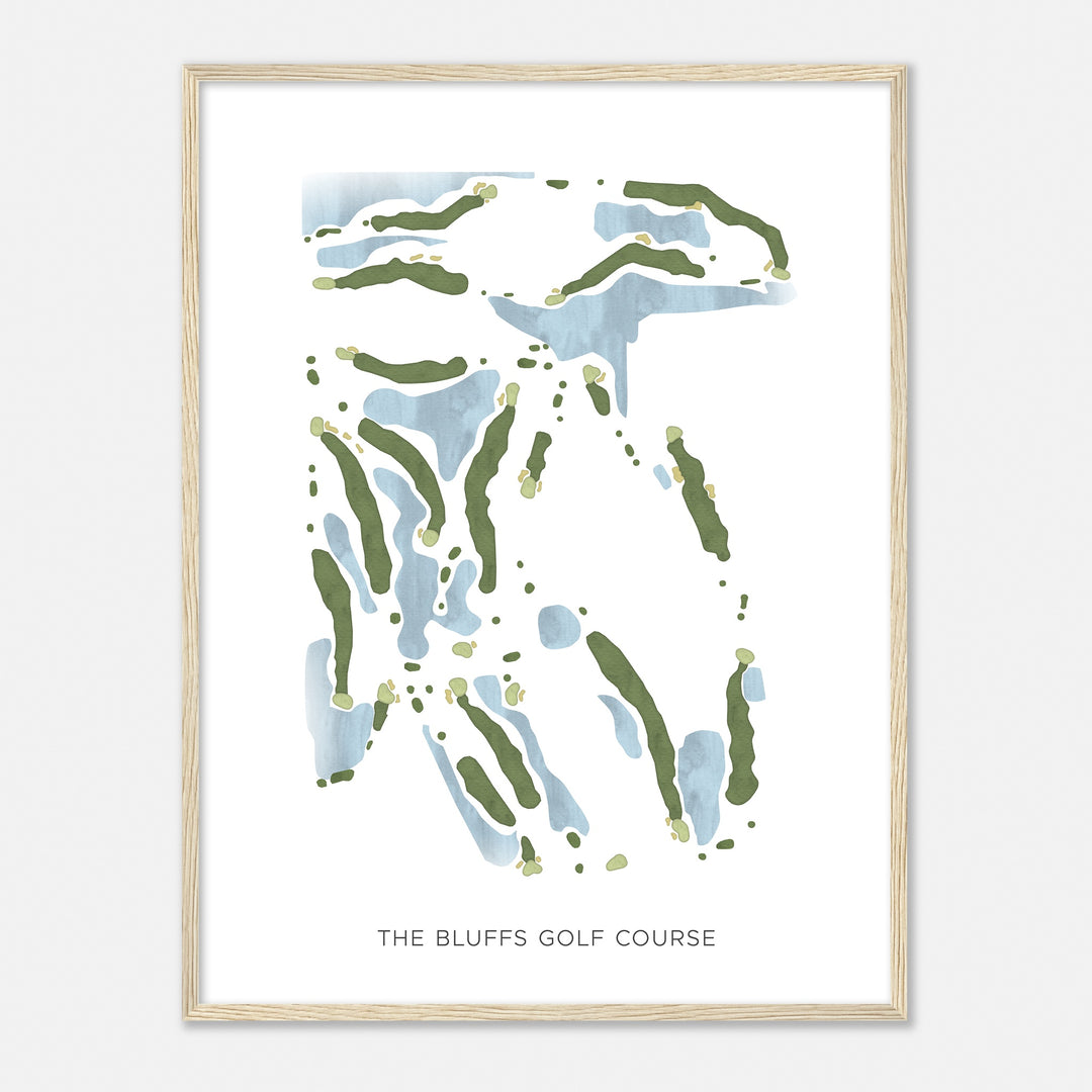 Print of The Bluffs Golf Course Modern Map