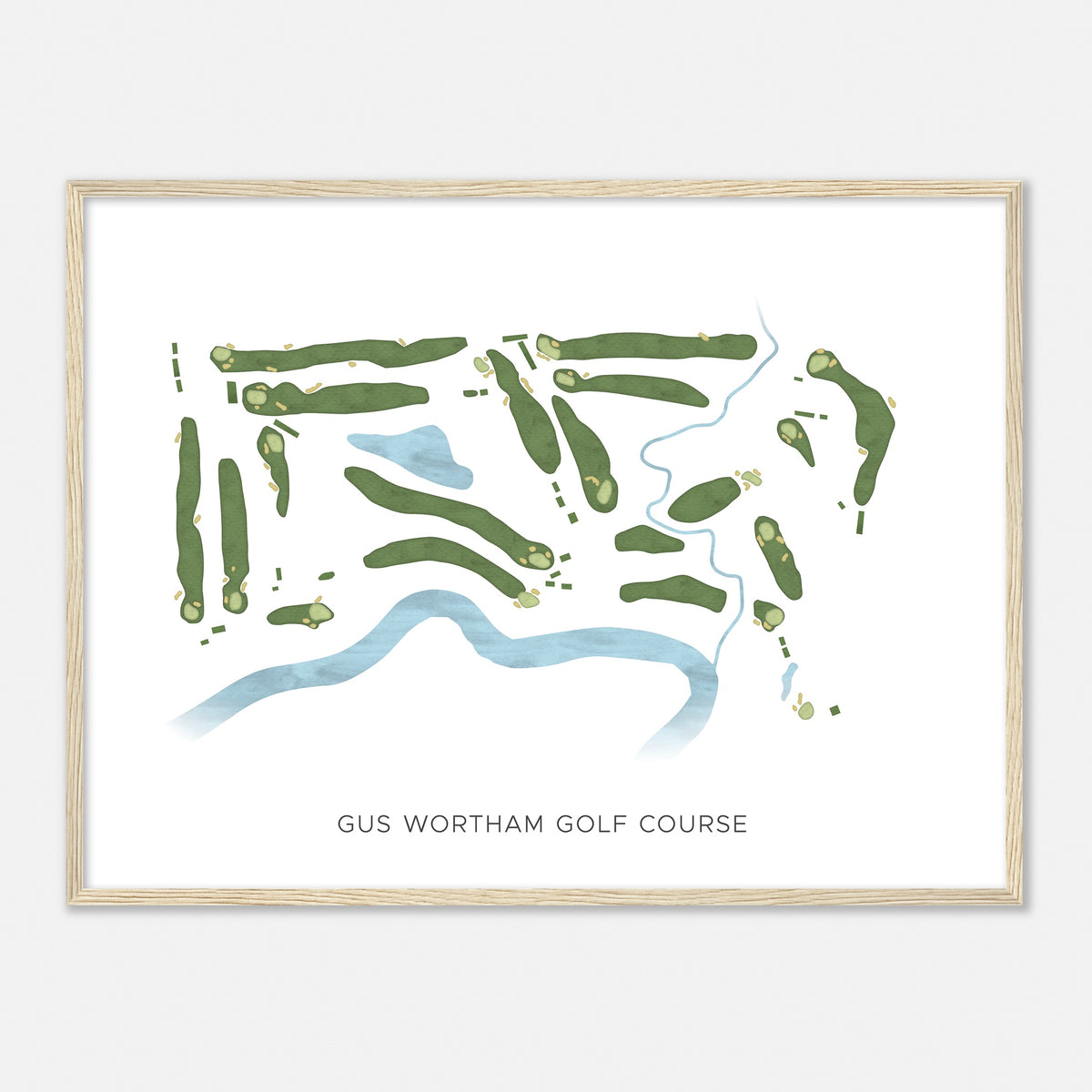 Print of Gus Wortham Golf Course Modern Map