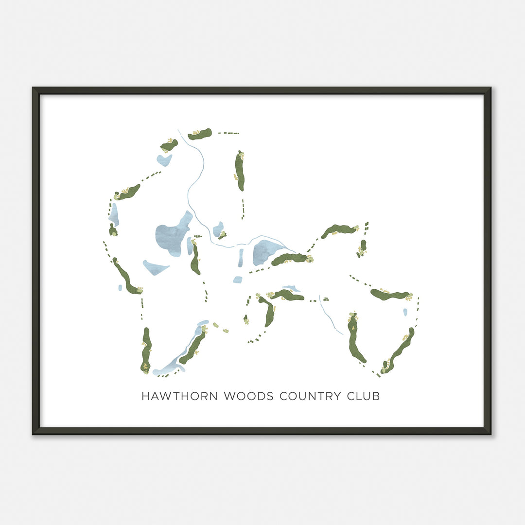 Print of Hawthorn Woods Country Club Modern Map