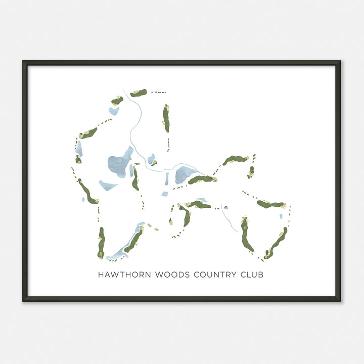 Print of Hawthorn Woods Country Club Modern Map