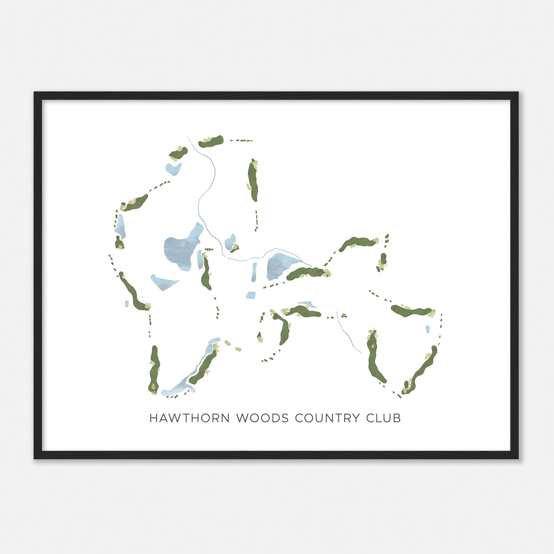 Print of Hawthorn Woods Country Club Modern Map