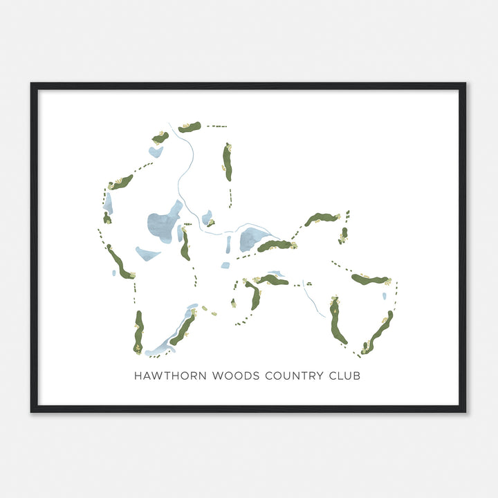 Print of Hawthorn Woods Country Club Modern Map