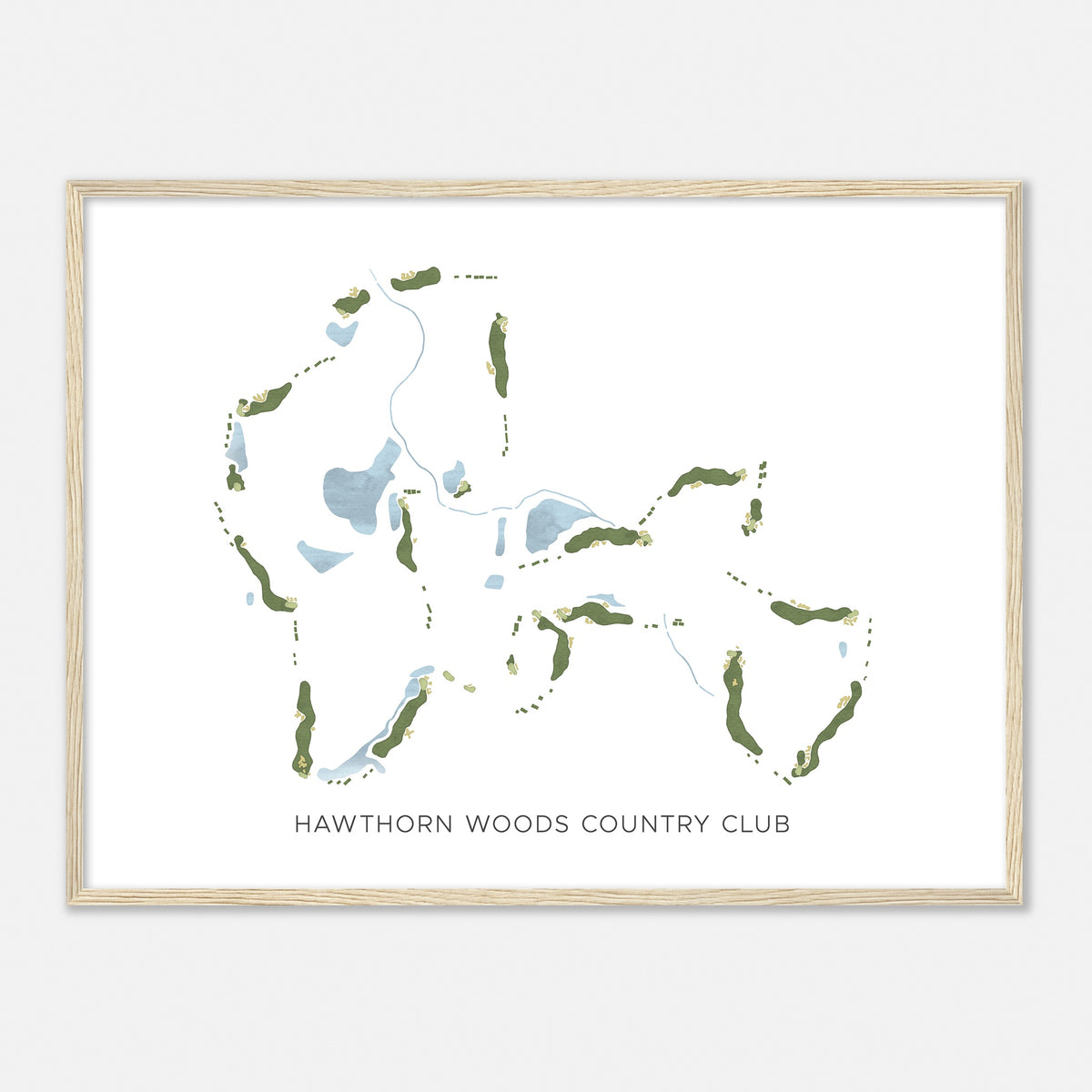 Print of Hawthorn Woods Country Club Modern Map