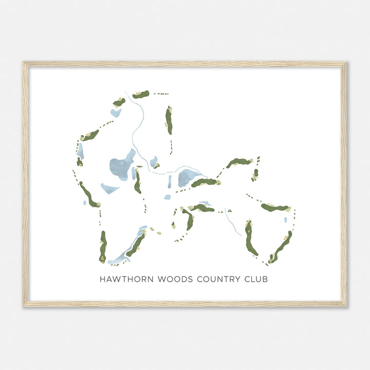 Print of Hawthorn Woods Country Club Modern Map