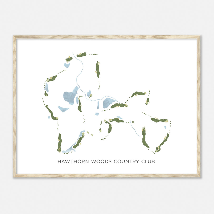 Print of Hawthorn Woods Country Club Modern Map
