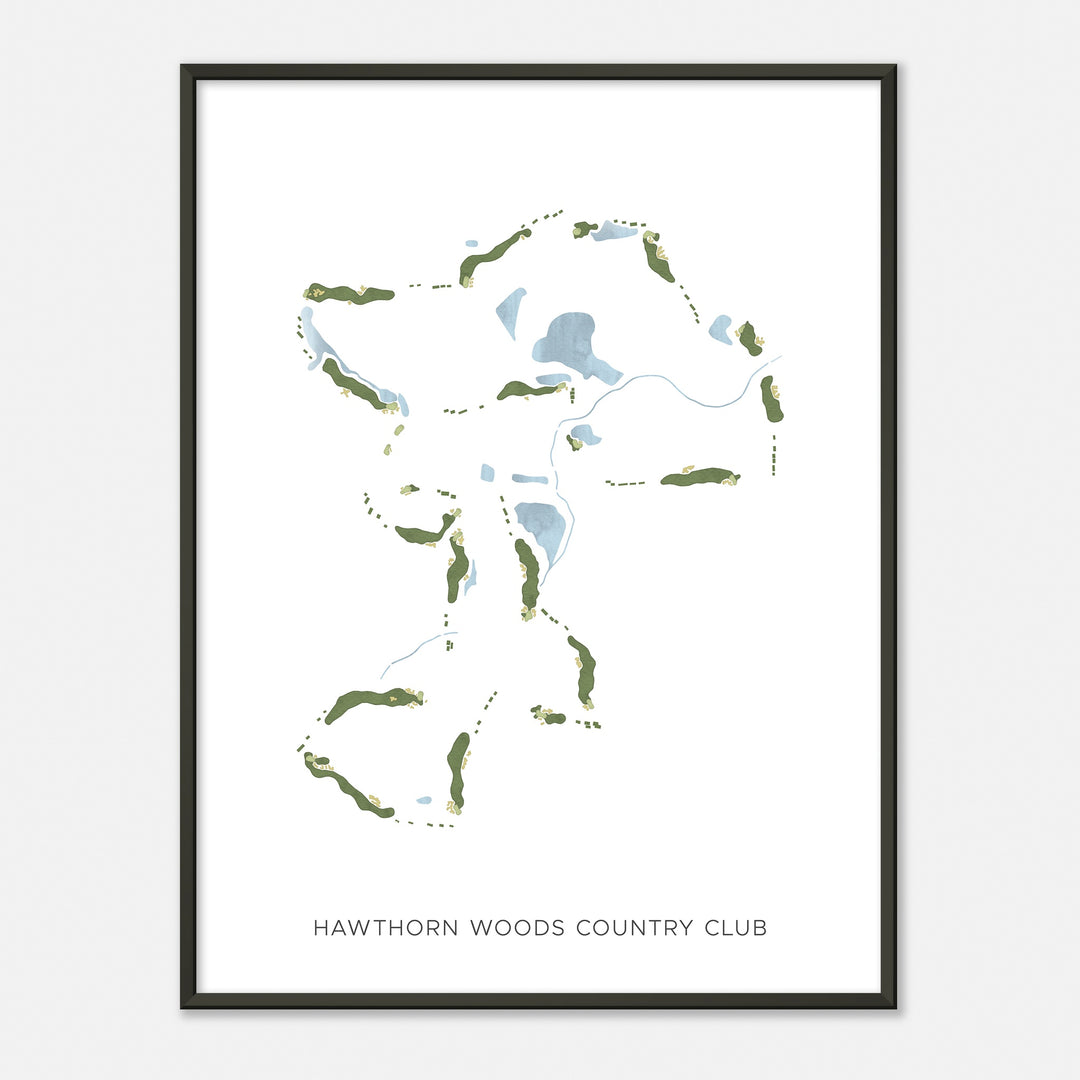 Print of Hawthorn Woods Country Club Modern Map