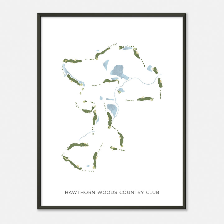 Print of Hawthorn Woods Country Club Modern Map