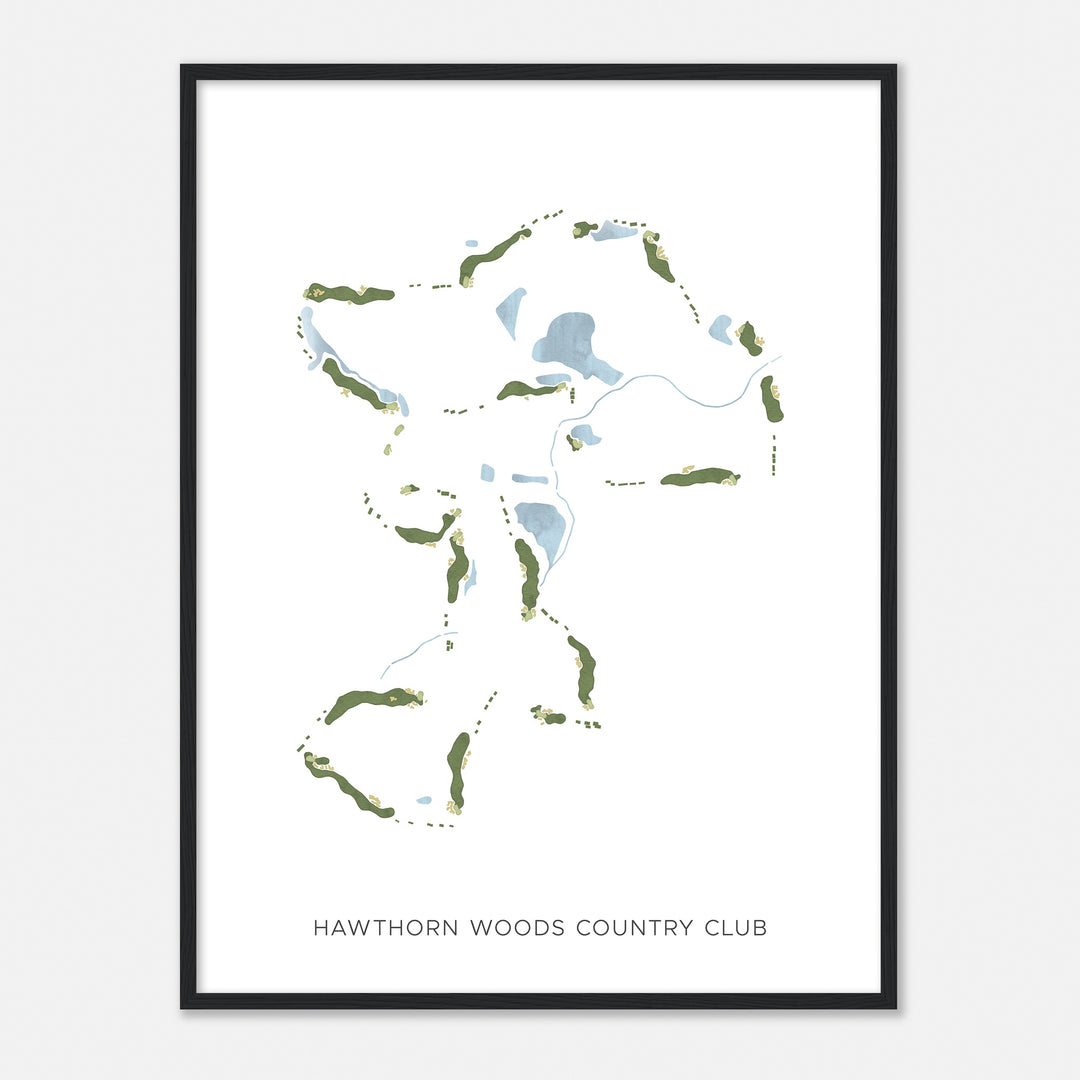 Print of Hawthorn Woods Country Club Modern Map
