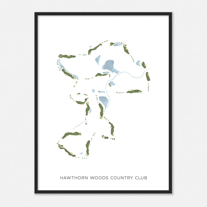 Print of Hawthorn Woods Country Club Modern Map