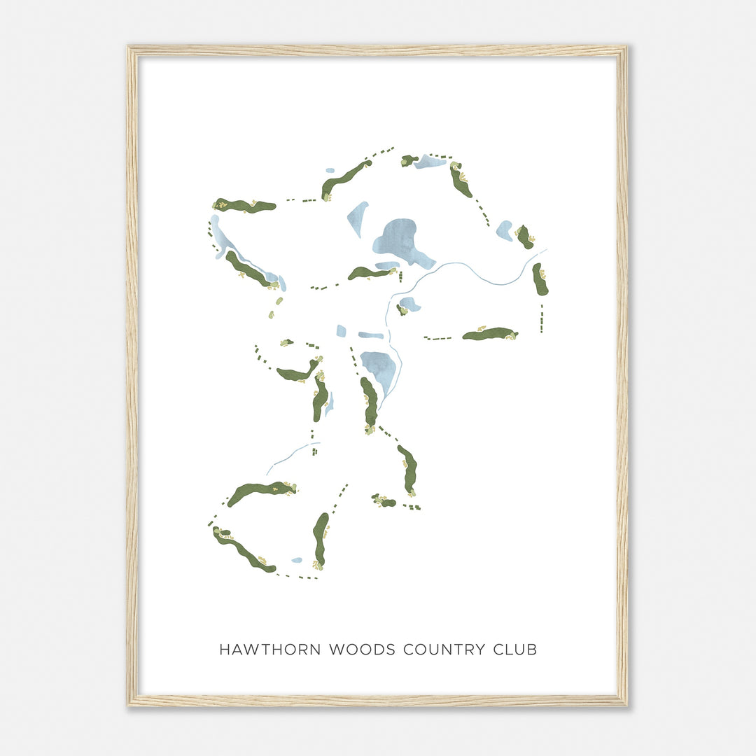Print of Hawthorn Woods Country Club Modern Map
