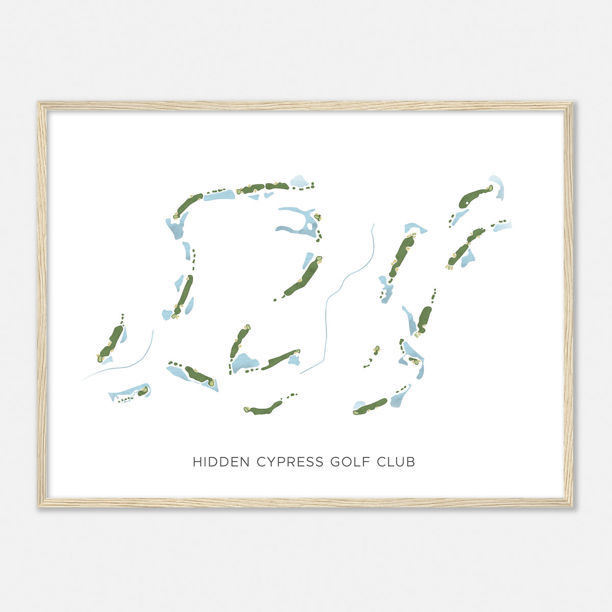 Print of Hidden Cypress Golf Club Modern Map