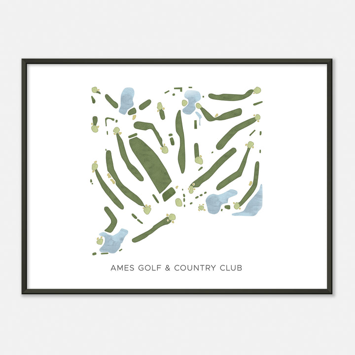 Print of Ames Golf & Country Club Modern Map