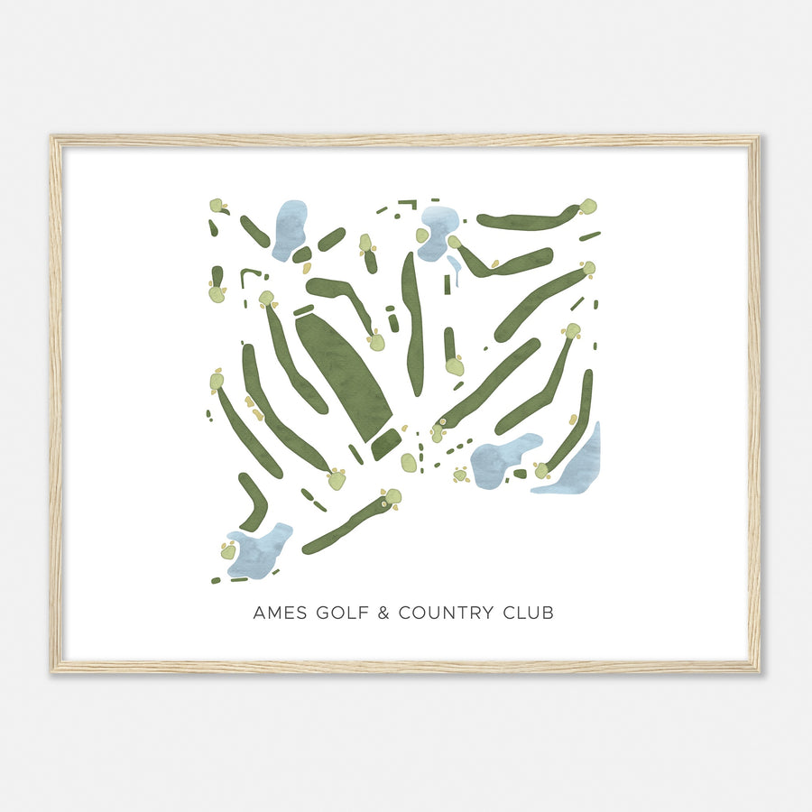 Print of Ames Golf & Country Club Modern Map