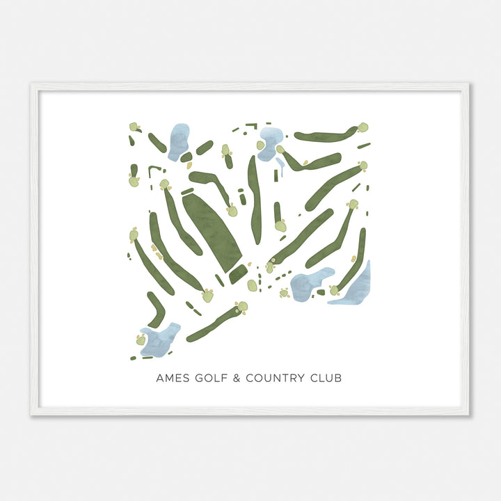 Print of Ames Golf & Country Club Modern Map