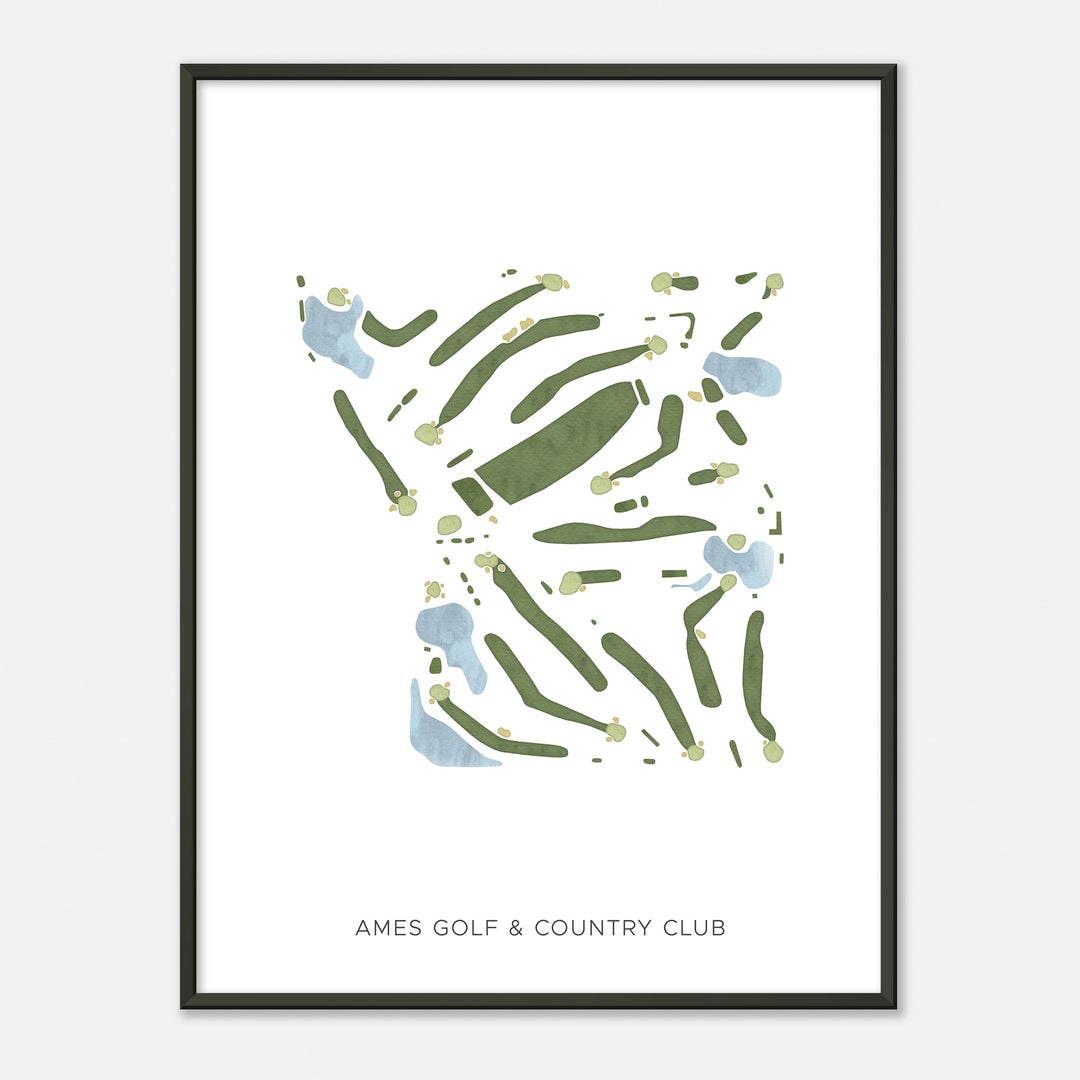 Print of Ames Golf & Country Club Modern Map