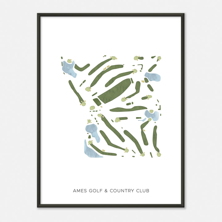 Print of Ames Golf & Country Club Modern Map