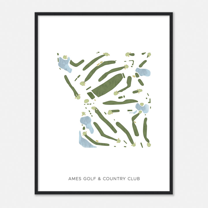 Print of Ames Golf & Country Club Modern Map