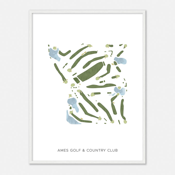 Print of Ames Golf & Country Club Modern Map