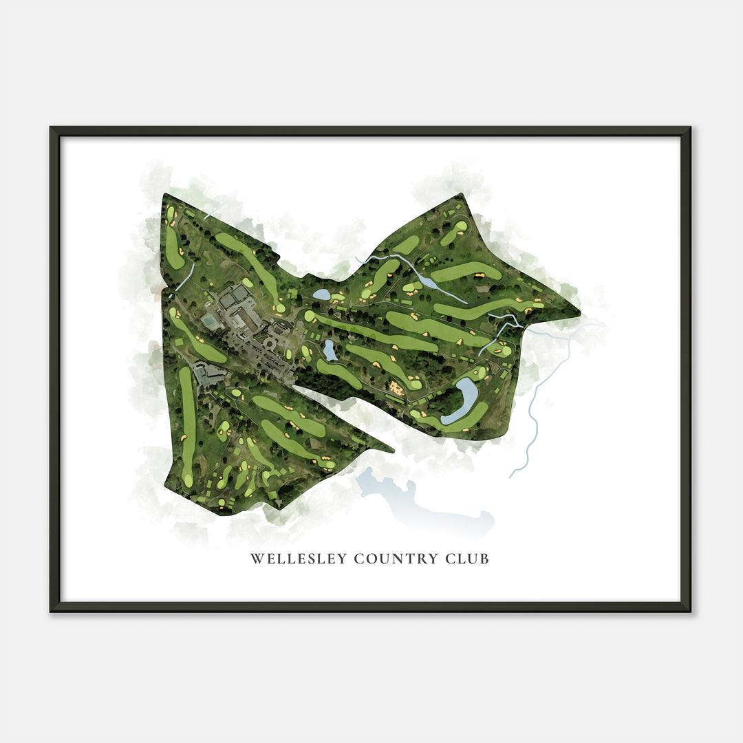 Print of Wellesley Country Club Classic Map