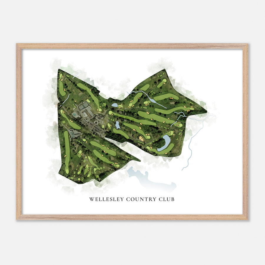 Print of Wellesley Country Club Classic Map