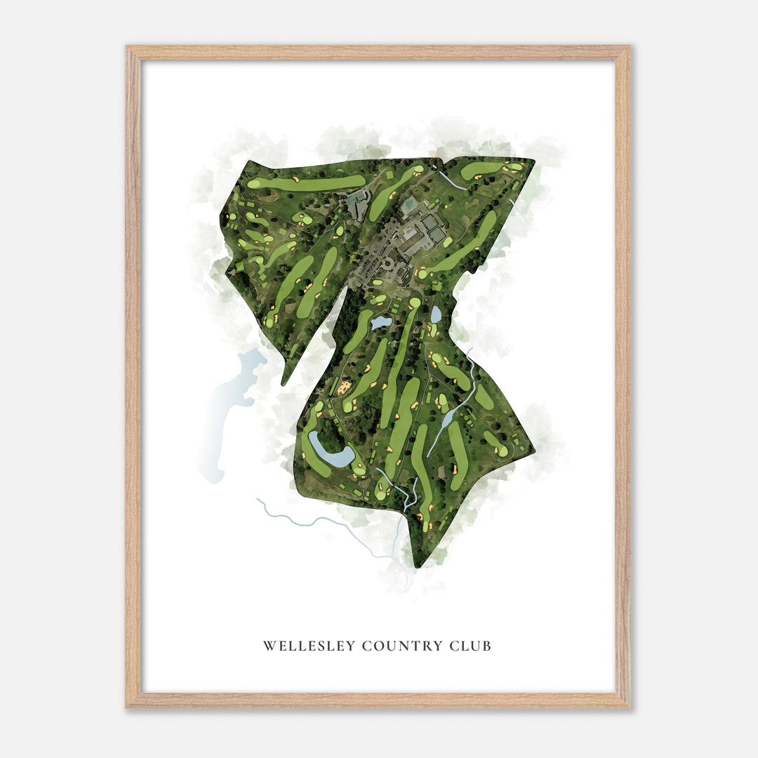Print of Wellesley Country Club Classic Map
