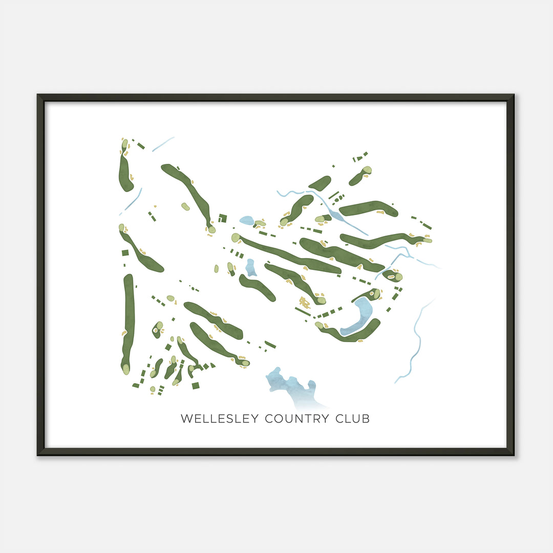 Print of Wellesley Country Club Modern Map