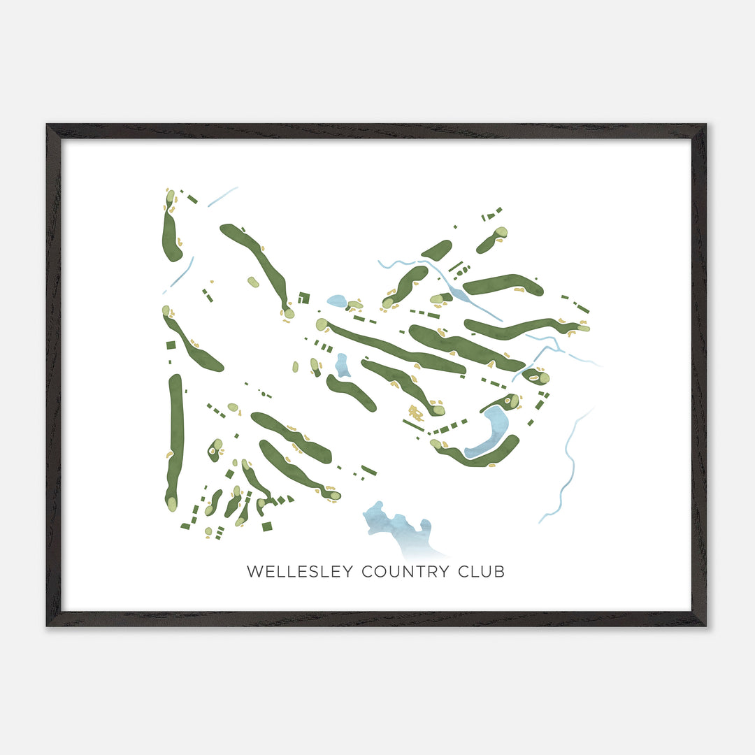 Print of Wellesley Country Club Modern Map
