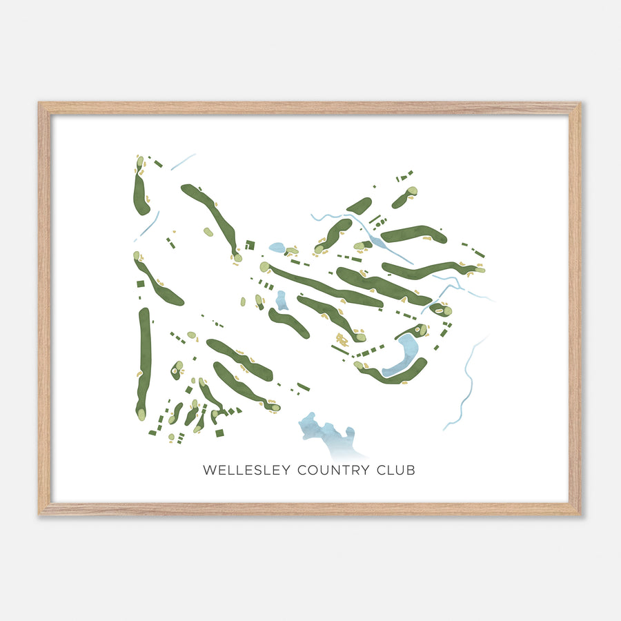 Print of Wellesley Country Club Modern Map