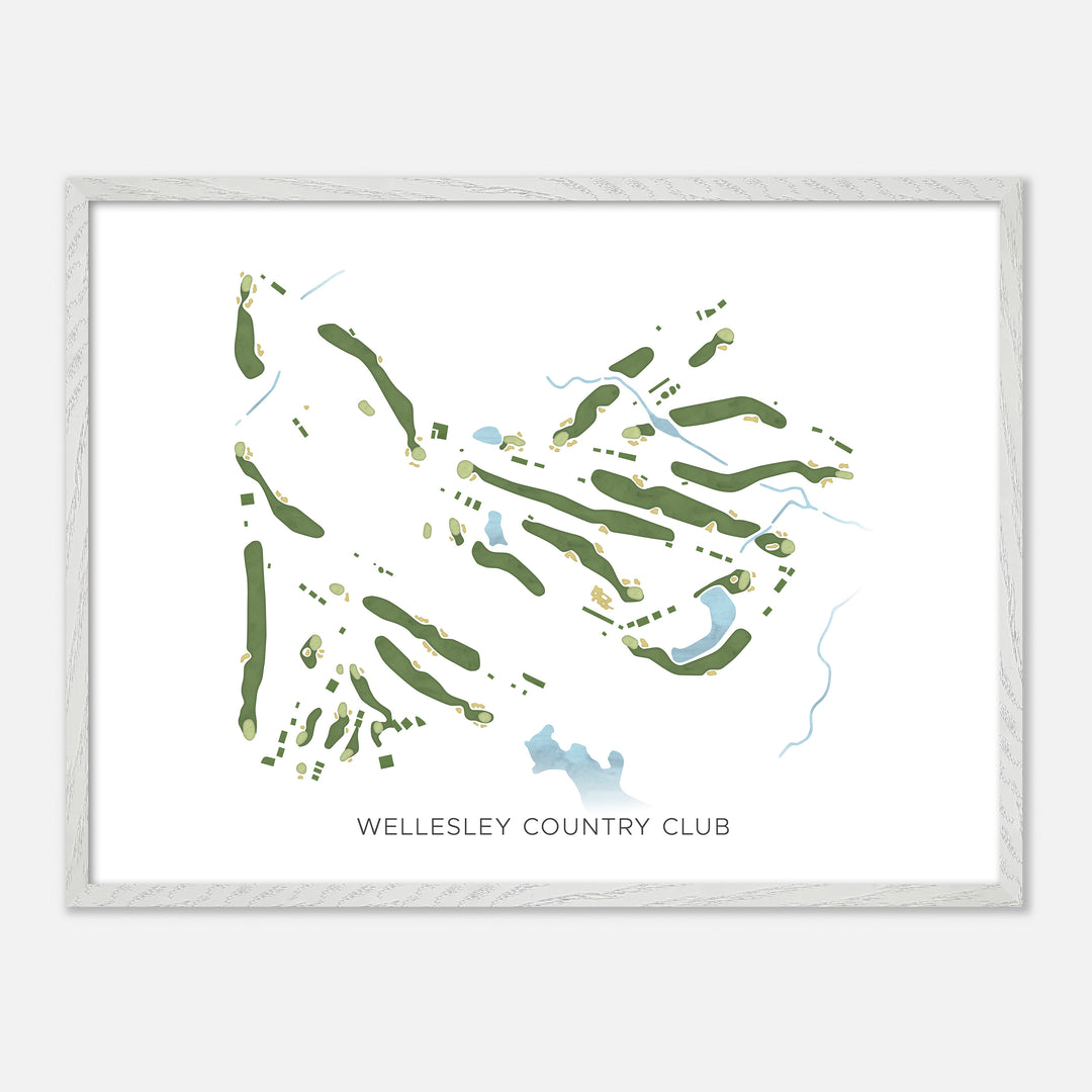 Print of Wellesley Country Club Modern Map