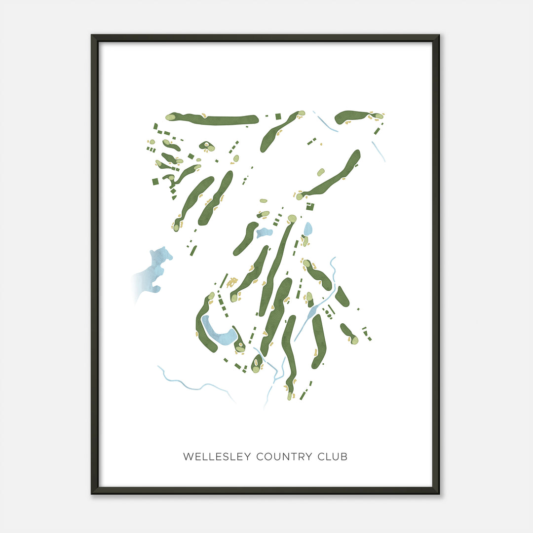 Print of Wellesley Country Club Modern Map