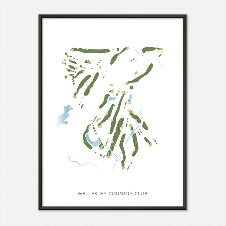 Print of Wellesley Country Club Modern Map