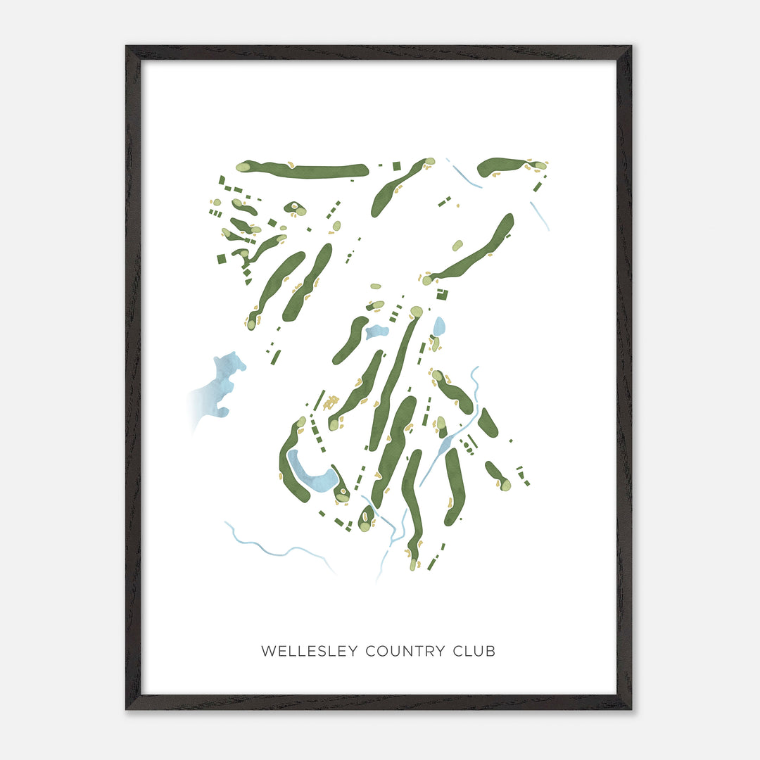 Print of Wellesley Country Club Modern Map