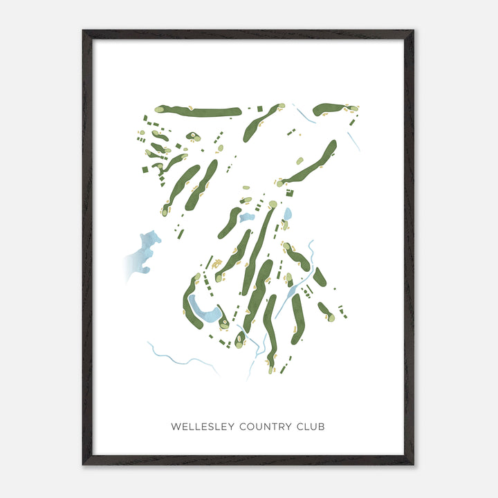 Print of Wellesley Country Club Modern Map