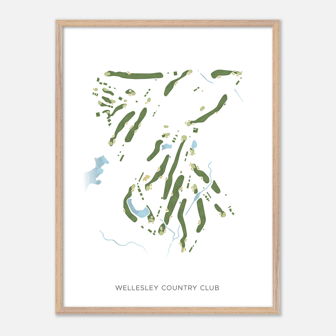 Print of Wellesley Country Club Modern Map